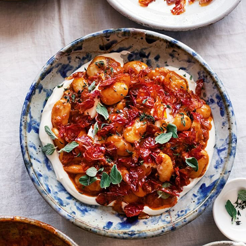 Mediterranean Butter Bean & Roasted Baby Tomato Stew