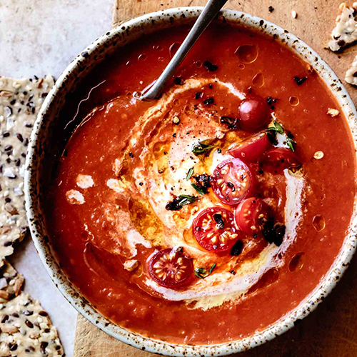 Slow Roasted Tomato & Basil Soup