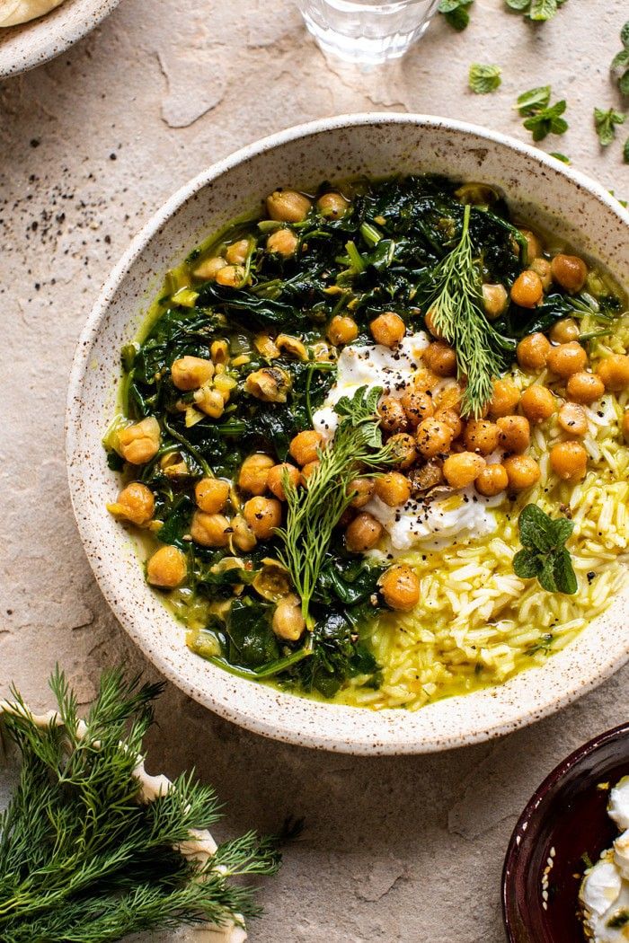 HERB, KALE & CHICKPEA STEW WITH BROWN & WILD RICE