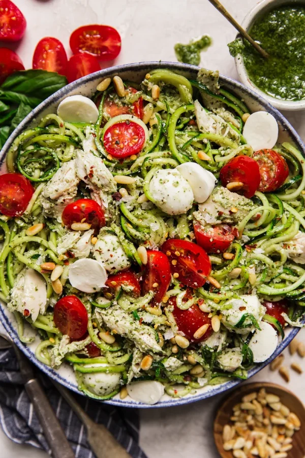PESTO ZOODLE SALAD WITH BOCCONCINI