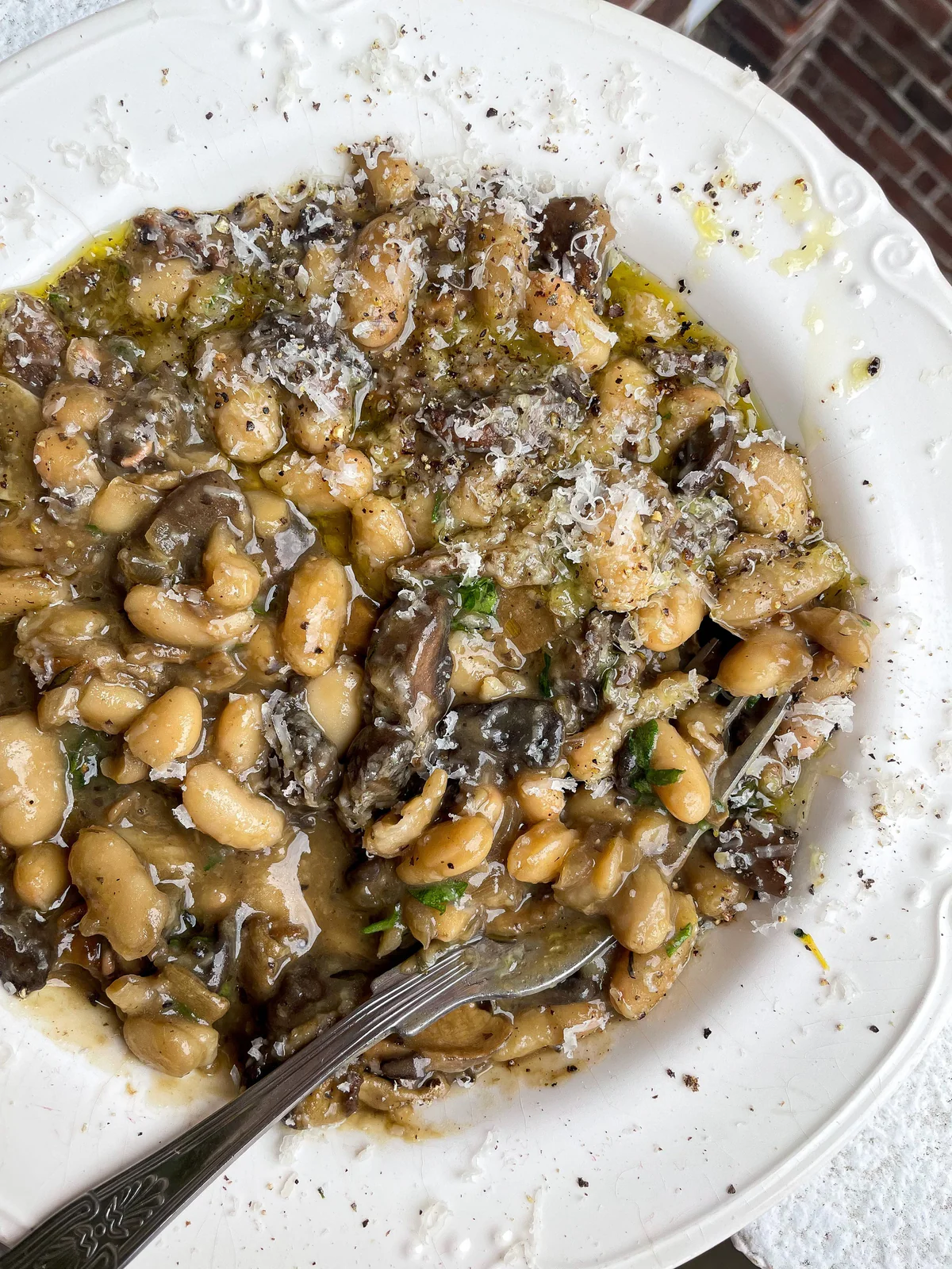 WILD MUSHROOM BEANOTTO WITH BABY POTATOES & BROCCOLINI