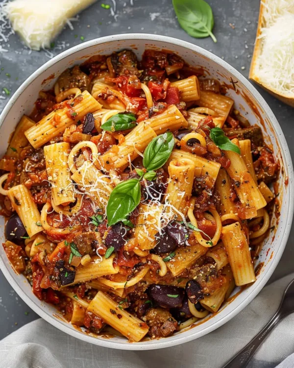 PASTA A LA NORMA - VEGAN (with parmesan on the side)