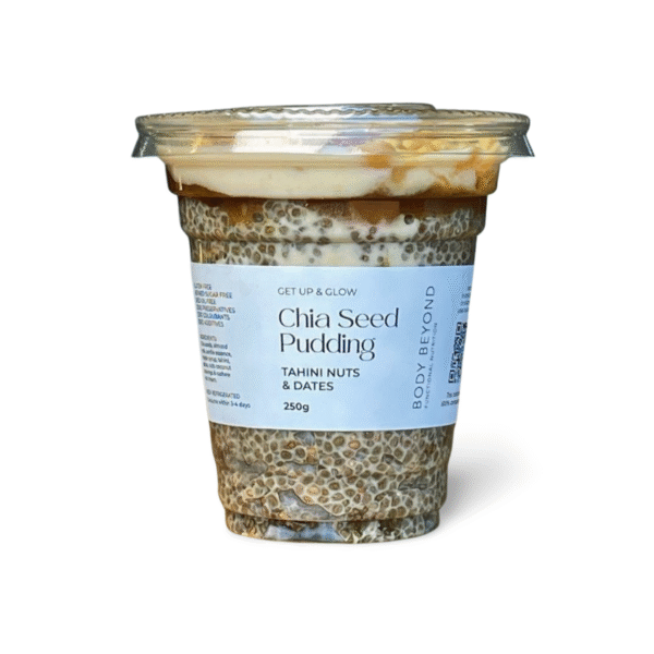 GET UP & GLOW CHIA SEED PUDDING - TAHINI NUTS & DATES
