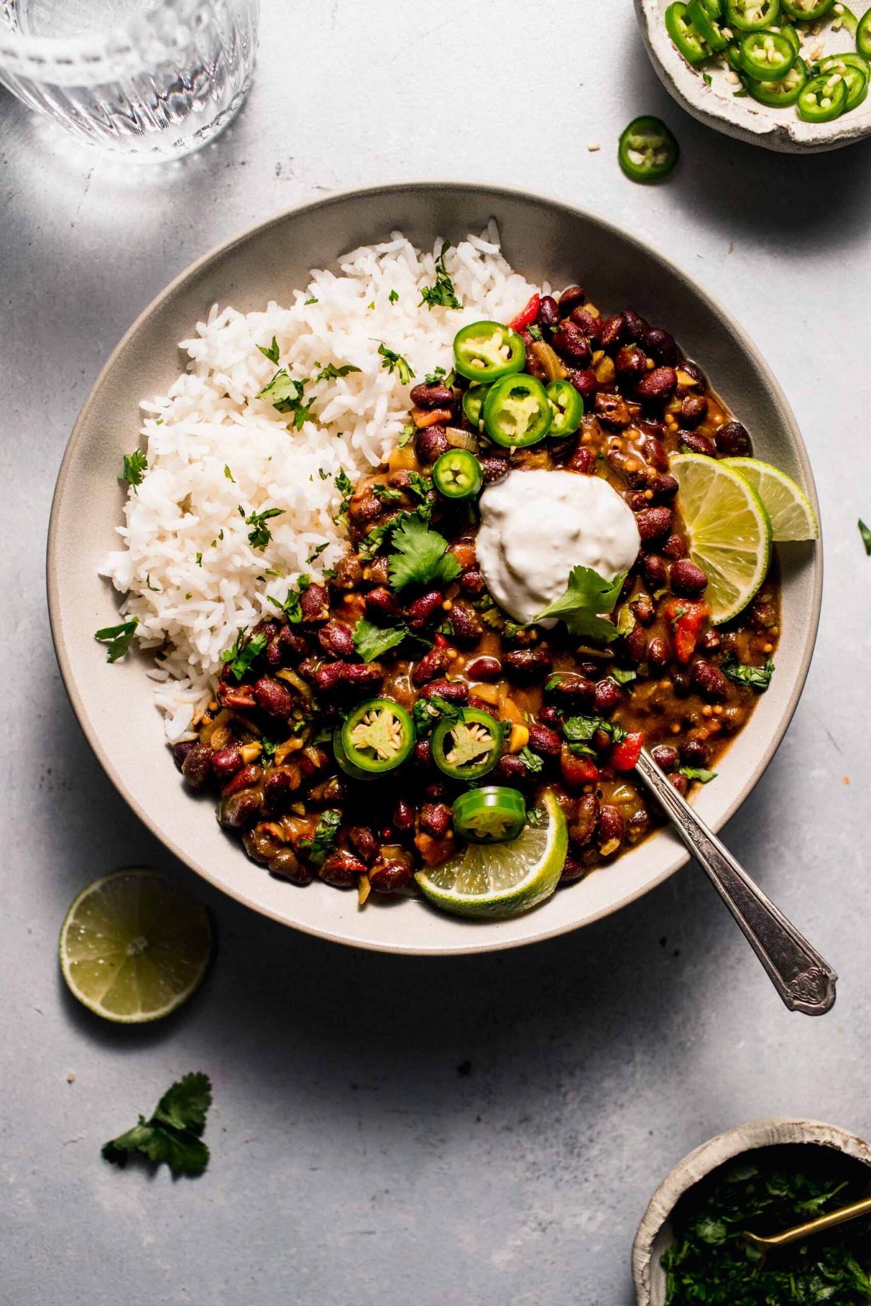 CREAMY BLACK BEAN CURRY with Brown Basmati Rice- Vegan