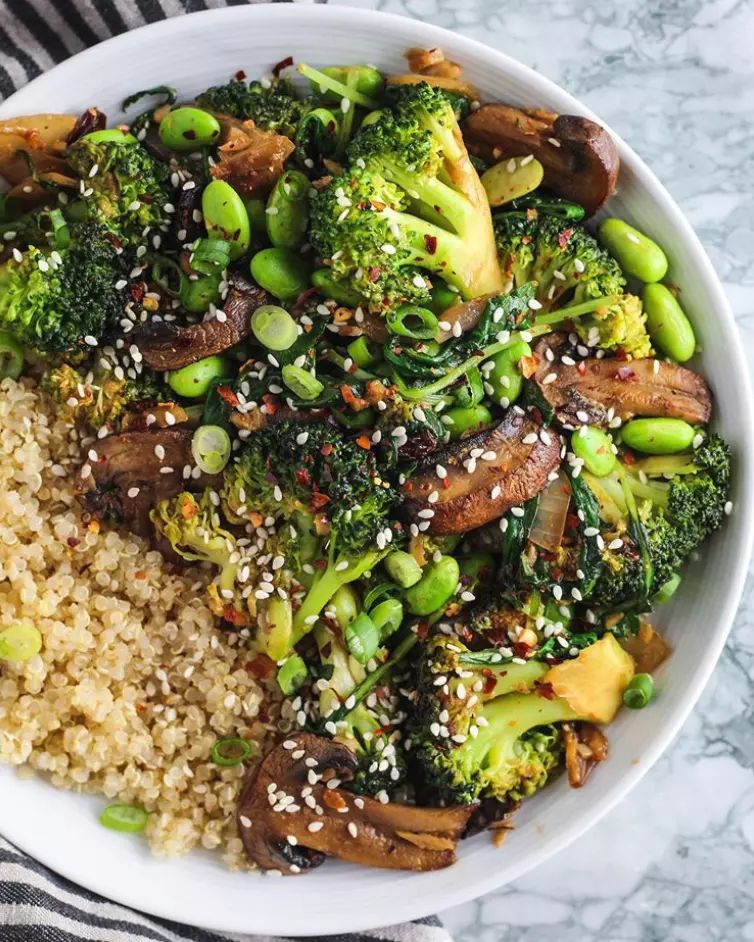 BROCCOLI & MUSHROOM STIR FRY w/ Jasmine Rice- VEGAN