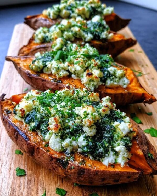 SPINACH & RICOTTA STUFFED SWEET POTATO - VEGETARIAN